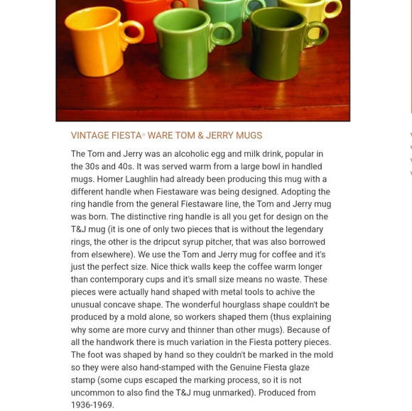 Vintage Fiestaware Tom and Jerry Mug in Periwinkle Blue - Picture 4 of 5